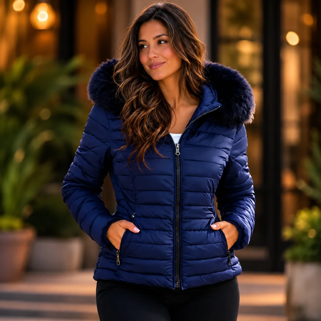 Jaqueta Feminina Forrada Dupla face sherpa Impermeável Inverno - 3