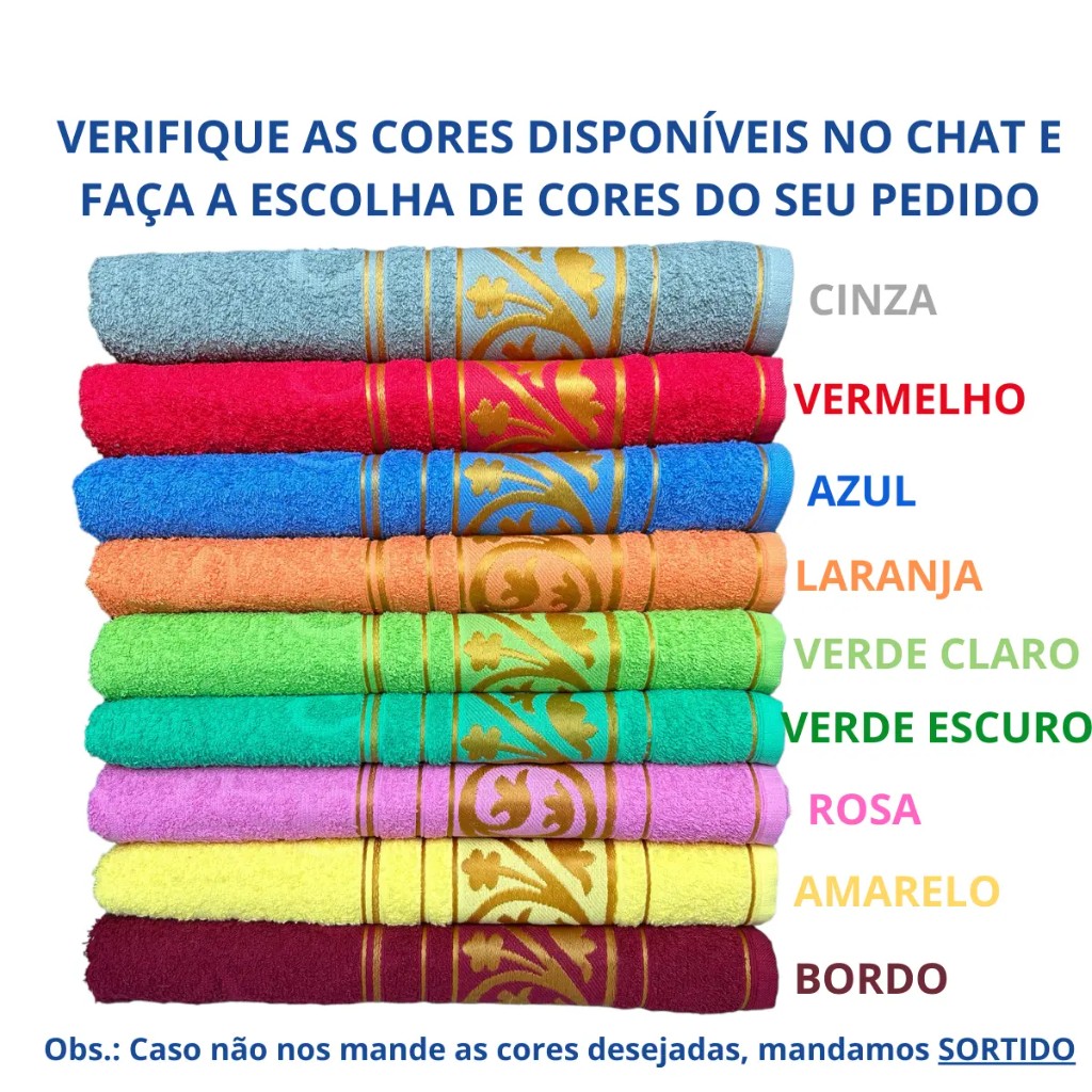 Jogo de 4 Toalha De Banho Gigante Grossa 100% Algodão Macia Com Filetes De Cor De Ouro - 1