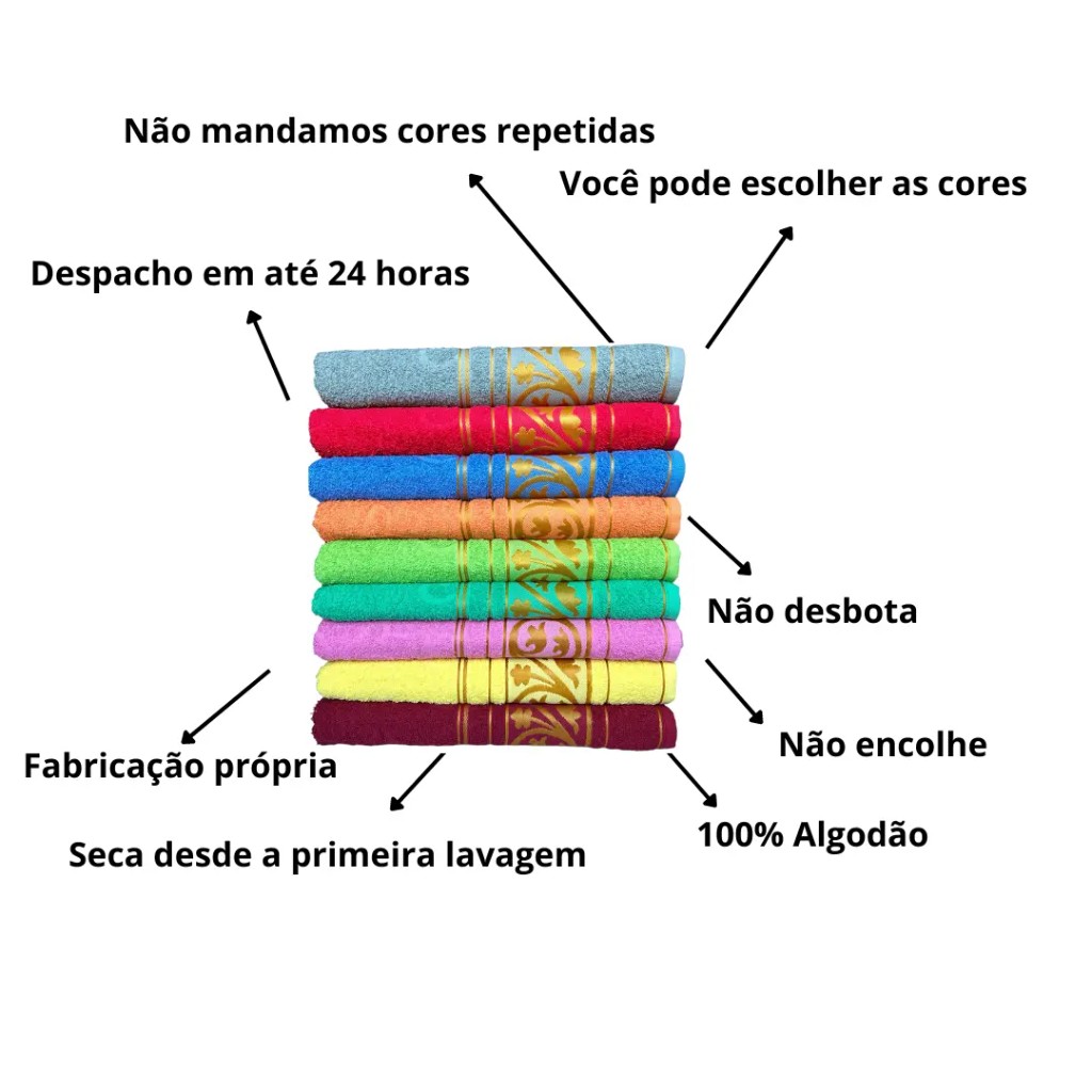 Jogo de 4 Toalha De Banho Gigante Grossa 100% Algodão Macia Com Filetes De Cor De Ouro - 5