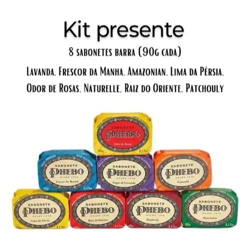 Caixa Presente Kit Sabonetes Phebo - 16 ou 8 Sabonetes 90g Cada - 6
