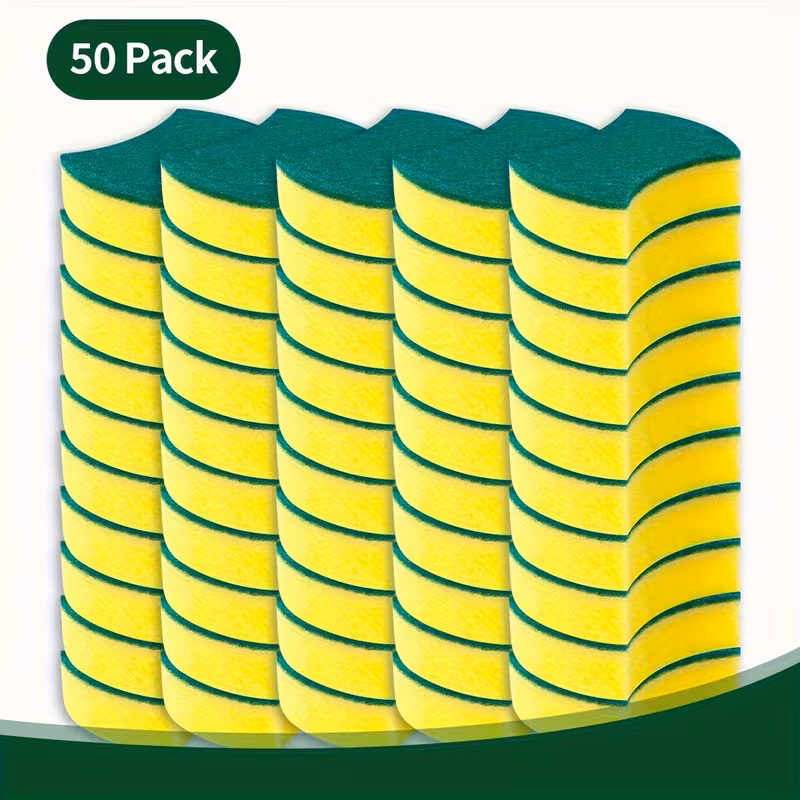 50/100/200 unidades, Esponjas de Limpeza Multifuncionais Dupla face - 10
