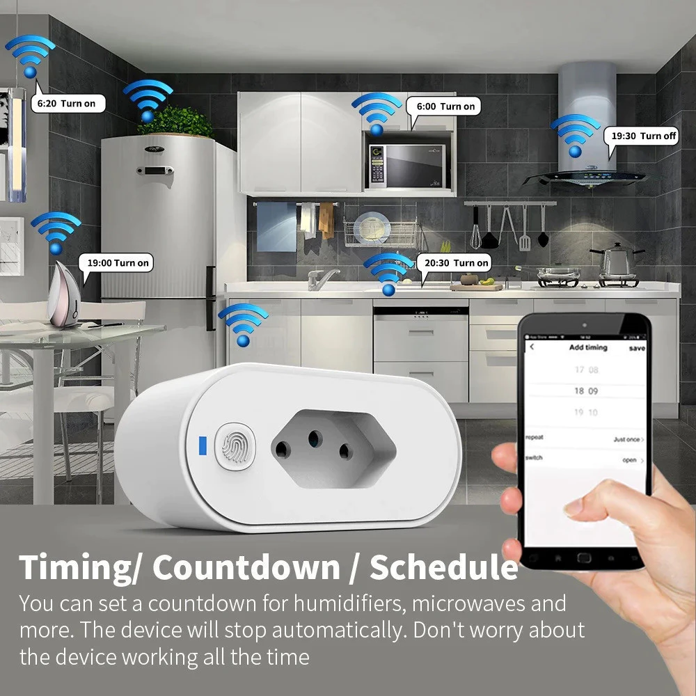 KIT2/3/5 SMART PLUG-Adaptador de soquete Wi-Fi Tuya Smart Life App Control Alexa Google Home Adaptador de soquete 16A - 2