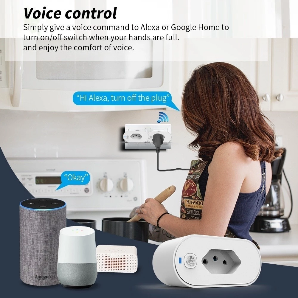 KIT2/3/5 SMART PLUG-Adaptador de soquete Wi-Fi Tuya Smart Life App Control Alexa Google Home Adaptador de soquete 16A - 3
