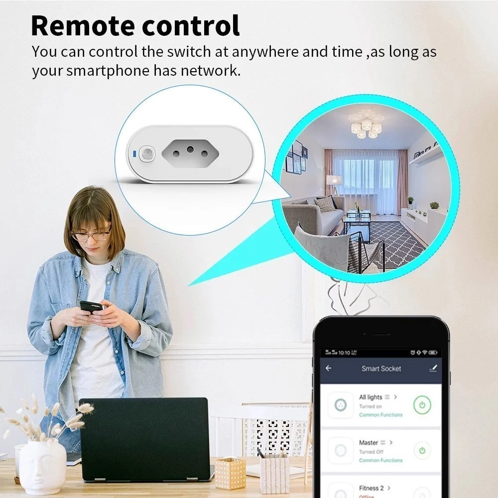 KIT2/3/5 SMART PLUG-Adaptador de soquete Wi-Fi Tuya Smart Life App Control Alexa Google Home Adaptador de soquete 16A - 5